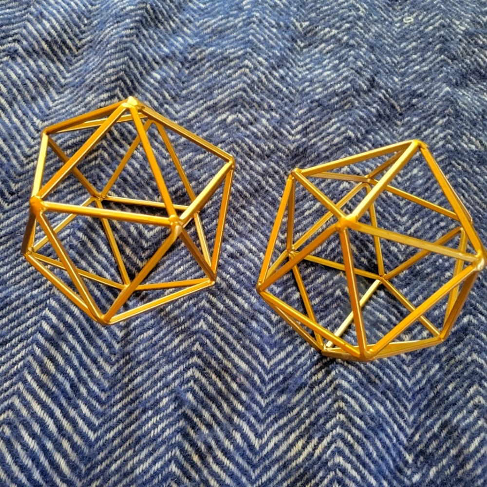 *Set of 2* Gold Geometric Home Decor